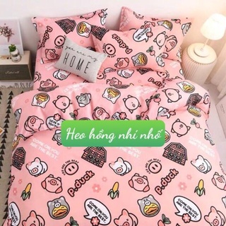 Bộ ga kèm 2 vỏ gối 1m8x2m cotton poly hcm,có chọn mẫu,heo nhí nhố