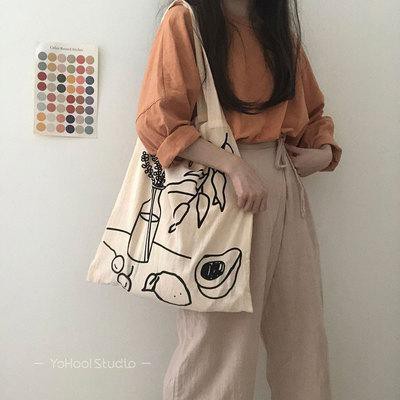 Túi tote vải bố đựng đồ canvas đeo chéo Hazin phong cách Hàn Quốc,tote thời trang đeo chéo,vải canvas loại tốt HZ 47