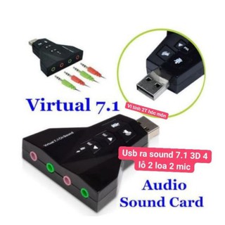 Usb ra sound 7.1 3D có 4 lỗ 2 lỗ loa 2 lỗ mic