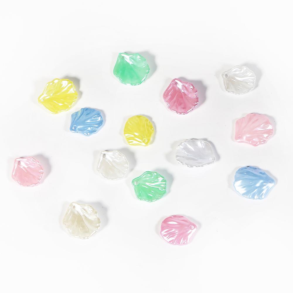 Túi 20 hạt phụ kiện hình vỏ sò ngọc trai nhân tạo acrylic làm trang sức DIY thủ công