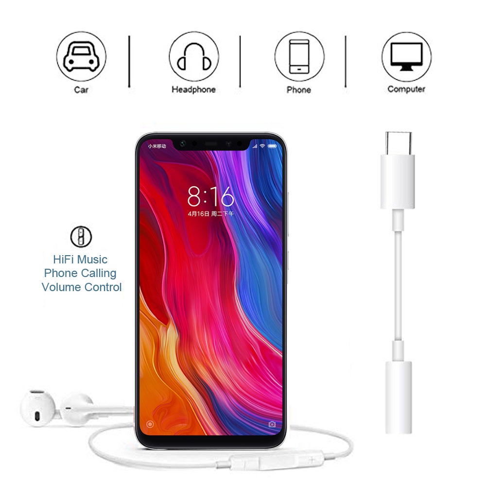 Dây Cáp Chuyển Đổi Tai Nghe Loại C 3.5mm 2 Trong 1 Cho iPad Pro 2018