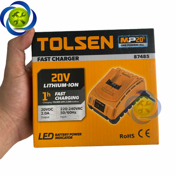 Sạc Pin 20V 2.0Ah công suất 60W Tolsen 87485