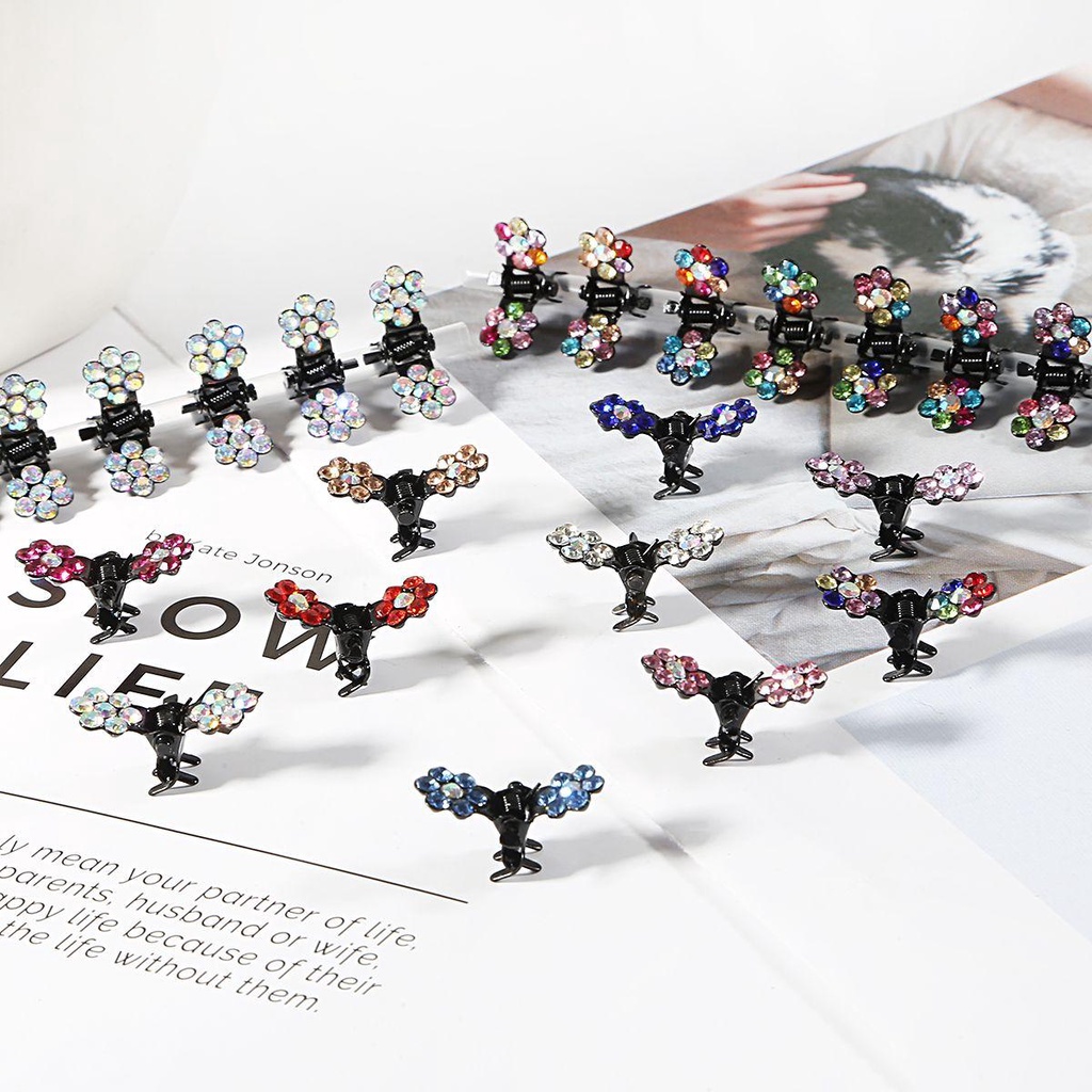 Set 12 Kẹp Tóc Càng Cua Đính Hoa Cho Nữ