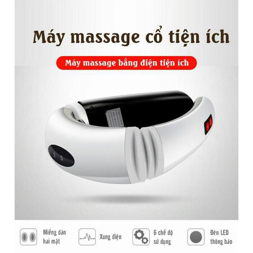 Máy Neck Massage trị liệu đau cổ vay gáy cao cấp 6 cấp độ rung &quot;bảo hành 6 tháng