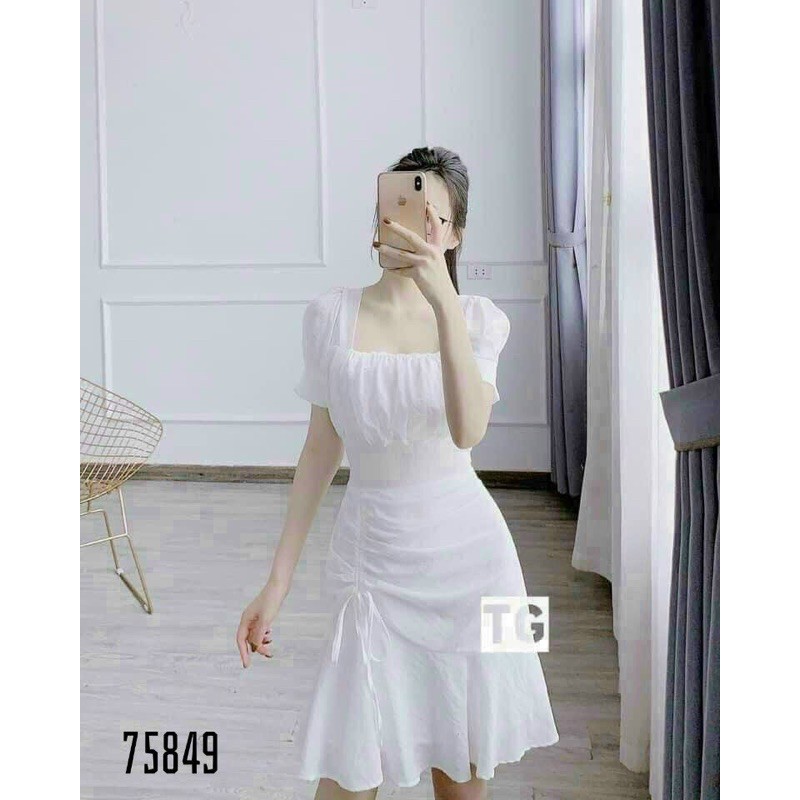 Đầm nữ nhiều màu ngắn tay thiết kế đơn giản ôm eo siêu xinh | BigBuy360 - bigbuy360.vn