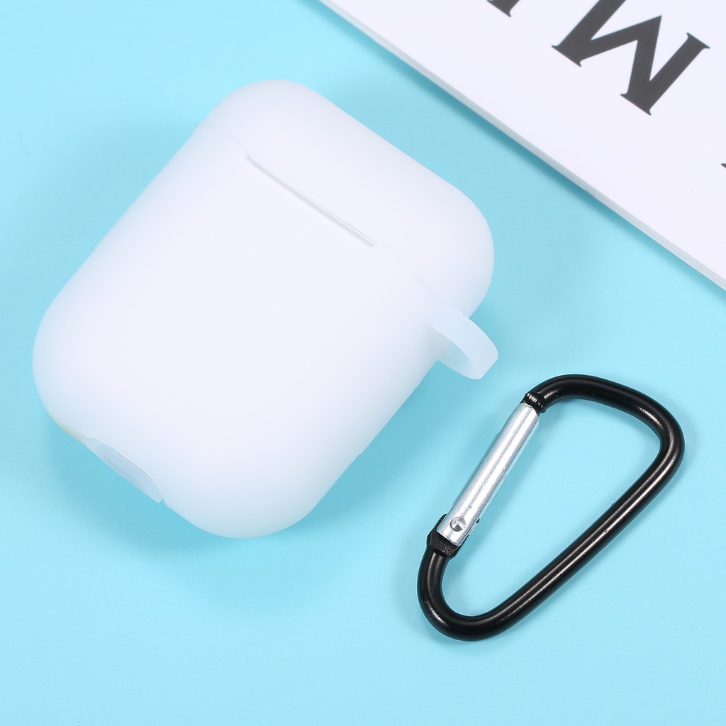 Silicone Vỏ Silicon Bảo Vệ Hộp Sạc Tai Nghe Không Dây Apple Airpods Kèm Móc Khóa