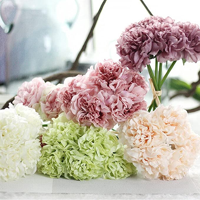 Bó hoa mẫu đơn giả 5 bông dành cho trang trí tiệc