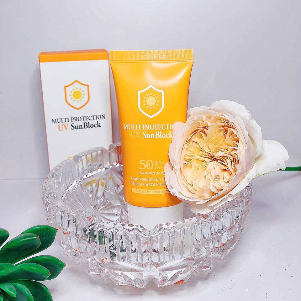 Kem chống nắng kiềm dầu SUN BLOCK 3W CLINIC MULTI PROTECTION UV SUN BLOCK 70ml - Hàn Quốc Chính Hãng