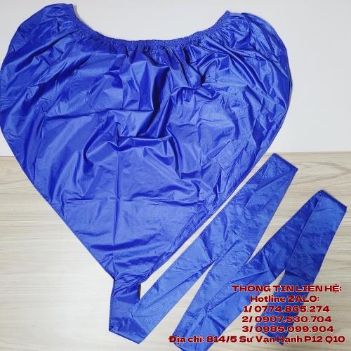 Áo vệ sinh bạt trùm xịt rửa máy lạnh điều hoà vải bạt TỔ ONG cao cấp miệng rộng 1m6 1m8 2m1 2m7 đuôi 2m5 - 5m Xanh Lam