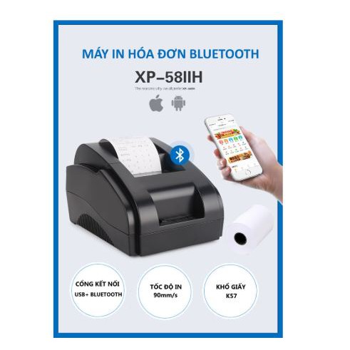 Máy in hóa đơn XPINTER XP58IIH Kết nối cổng USB + Bluetooth