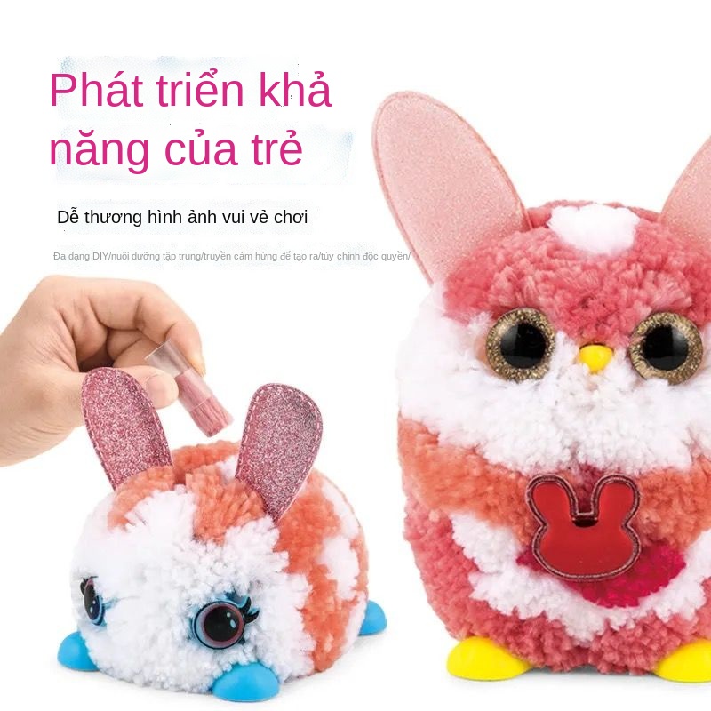 ✕♀๑Làm bằng tay dễ thương vật nuôi dễ thương đậu tự làm sáng tạo trẻ em dán mũ len sang trọng đồ chơi động vật nhà máy s