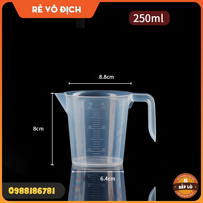 Dụng cụ làm bánh - Ly đong nhựa có vạch chia định lượng 100ml 250ml 500ml