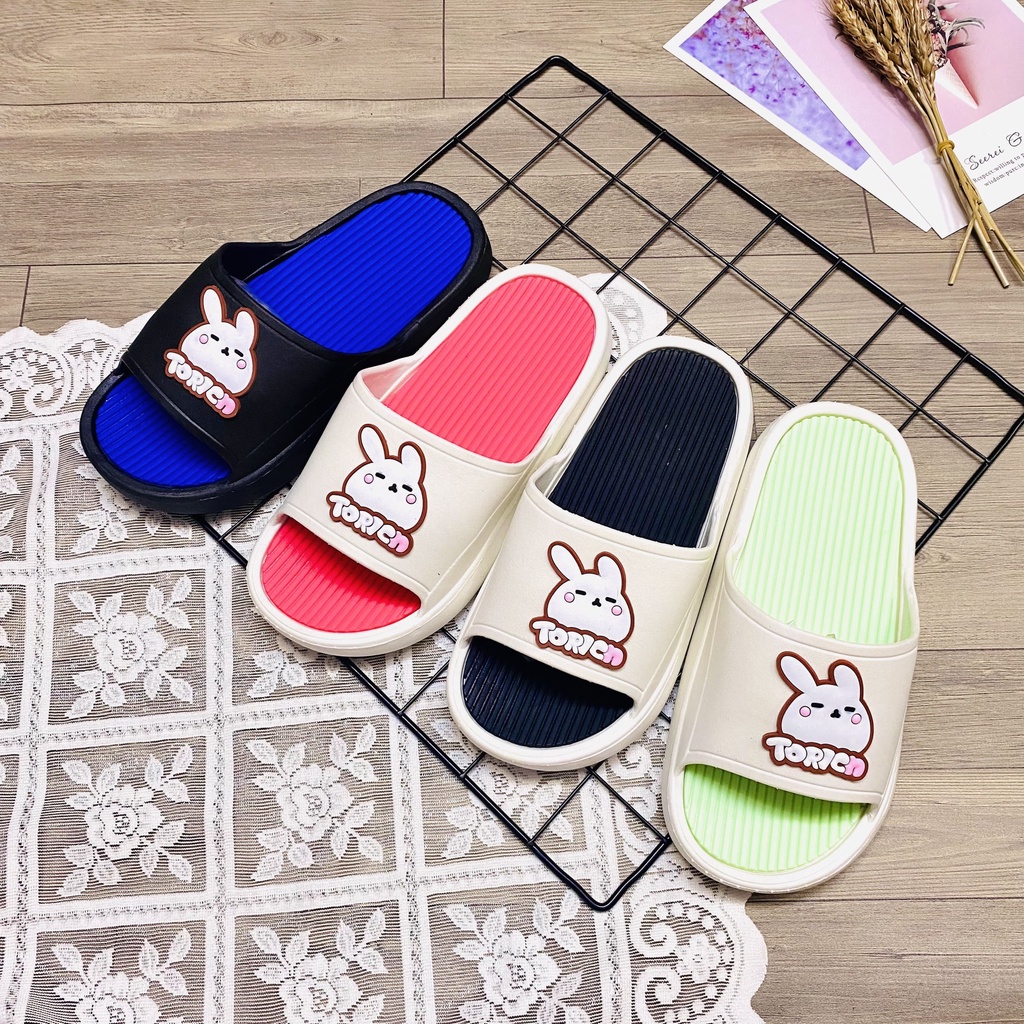 Dép quai ngang đế cao thỏ tori phối màu siêu cute cực êm chân đi nước thoải mái - TT389
