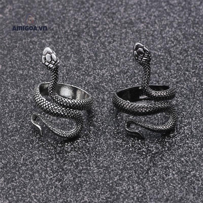 【amigoa.Ad】 Nhẫn Hình Rắn Sơn Mài Cổ Điển