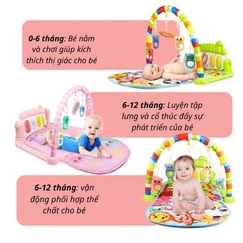 Thảm nhạc Piano cho bé sơ sinh nằm chơi cao cấp MUMBABY49