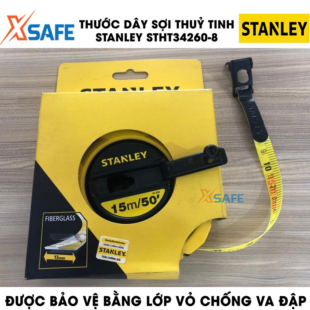 Thước dây sợi thủy tinh STANLEY lưỡi sợi thuỷ tinh mềm dẻo Thước cuộn Stanley thiết kế nhỏ gọn linh hoạt, chịu nhiệt tốt