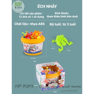 Set 12 ếch nhảy kèm xô, trò chơi vui nhộn cho bé