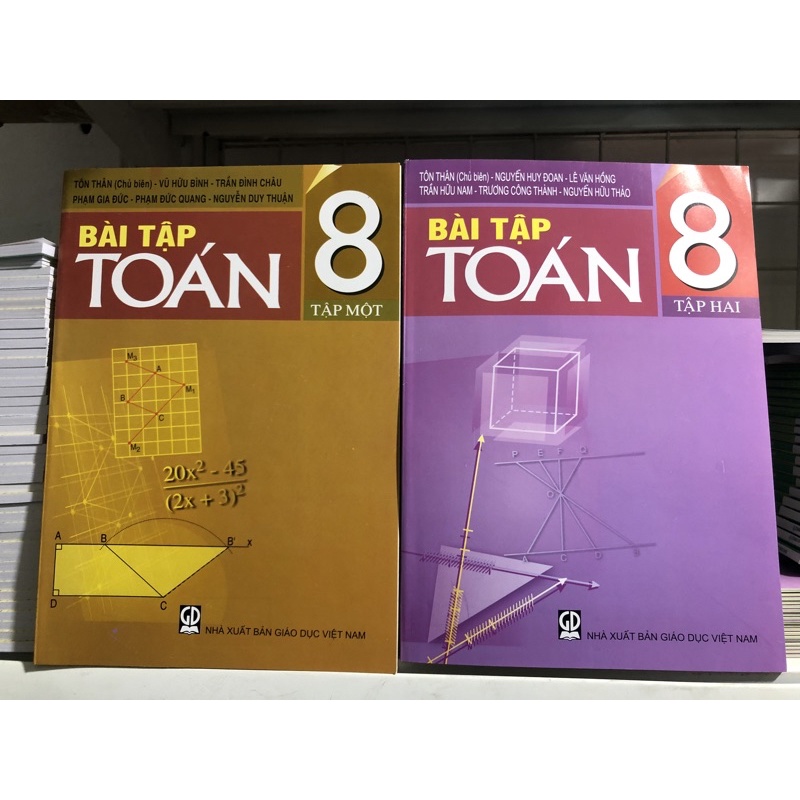 bài tập toán lớp 8 tập 1 + tập 2 bộ 2 quyển + bút chì 2b