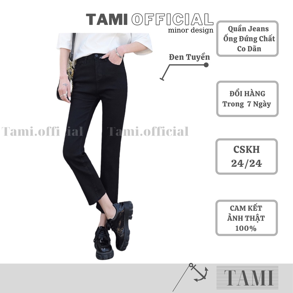Quần Jeans ỐNG ĐỨNG Co Dãn Form Chuẩn SIÊU HÁCH DÁNG Lai Tua [ Tami Official ] | BigBuy360 - bigbuy360.vn