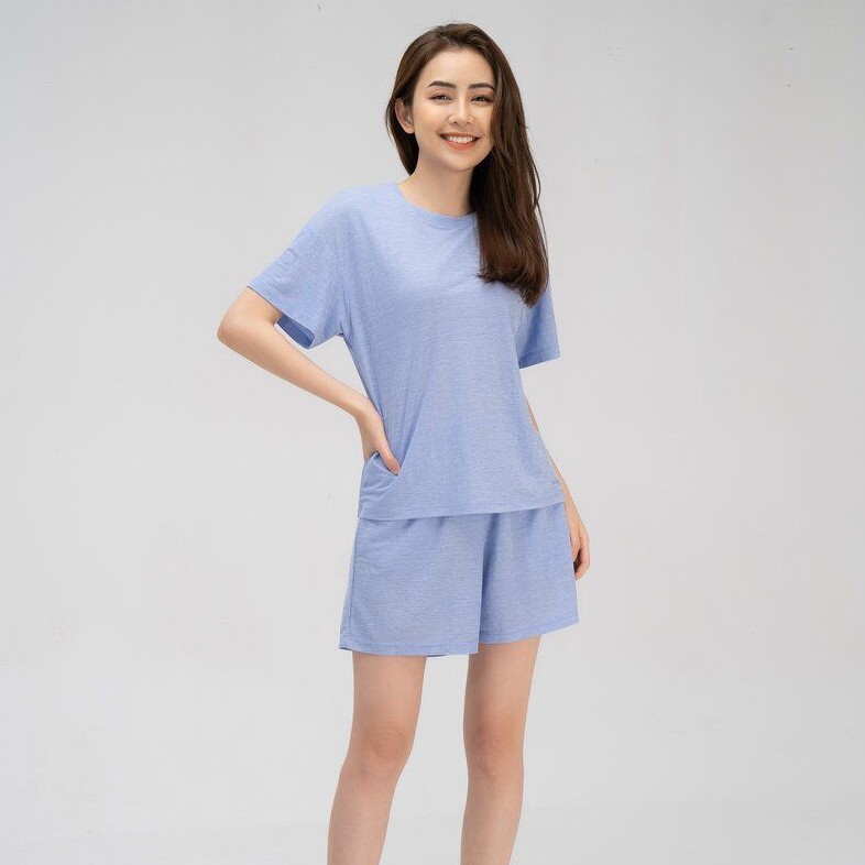 Bộ đồ nữ thêu gấu YODY, chất liệu cotton, kiểu dáng trẻ trung - BDN3184