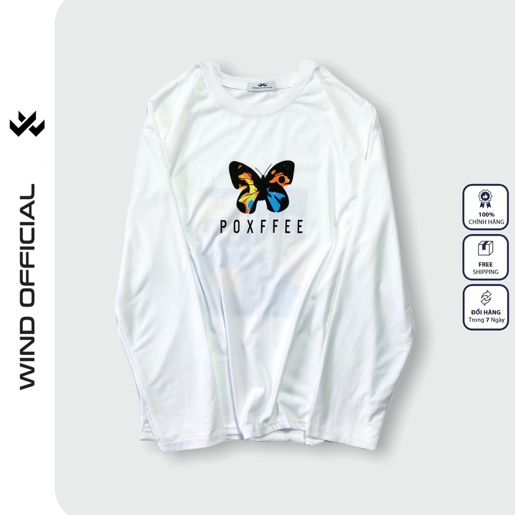 Áo thun tay dài WIND phông unisex form rộng POXFFF nam nữ cotton oversize ulzzang