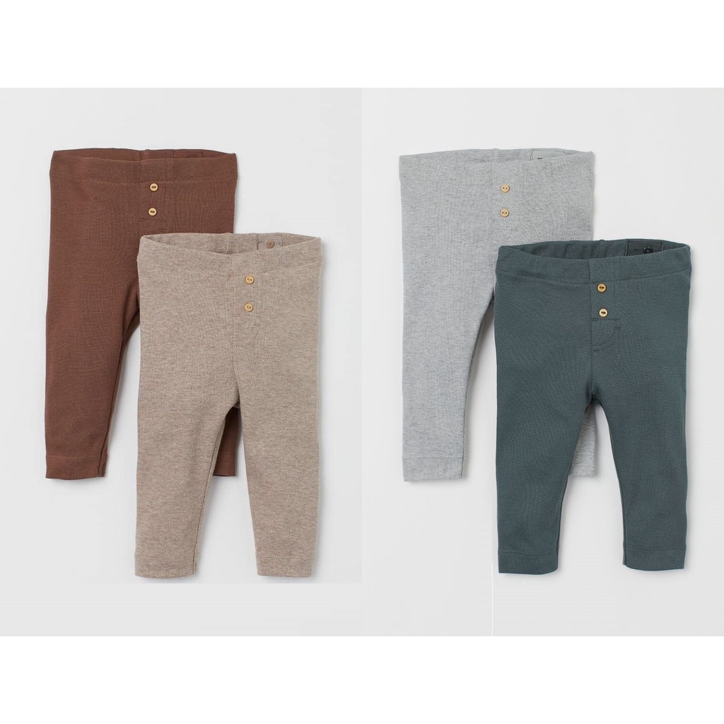 HM H&M Auth Set 2 quần legging bé trai 6-9m 9-12m 12-18m 18-24m
