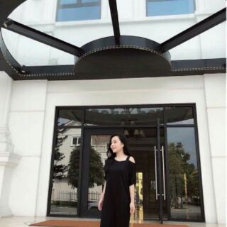 Váy maxi thun lệch vai