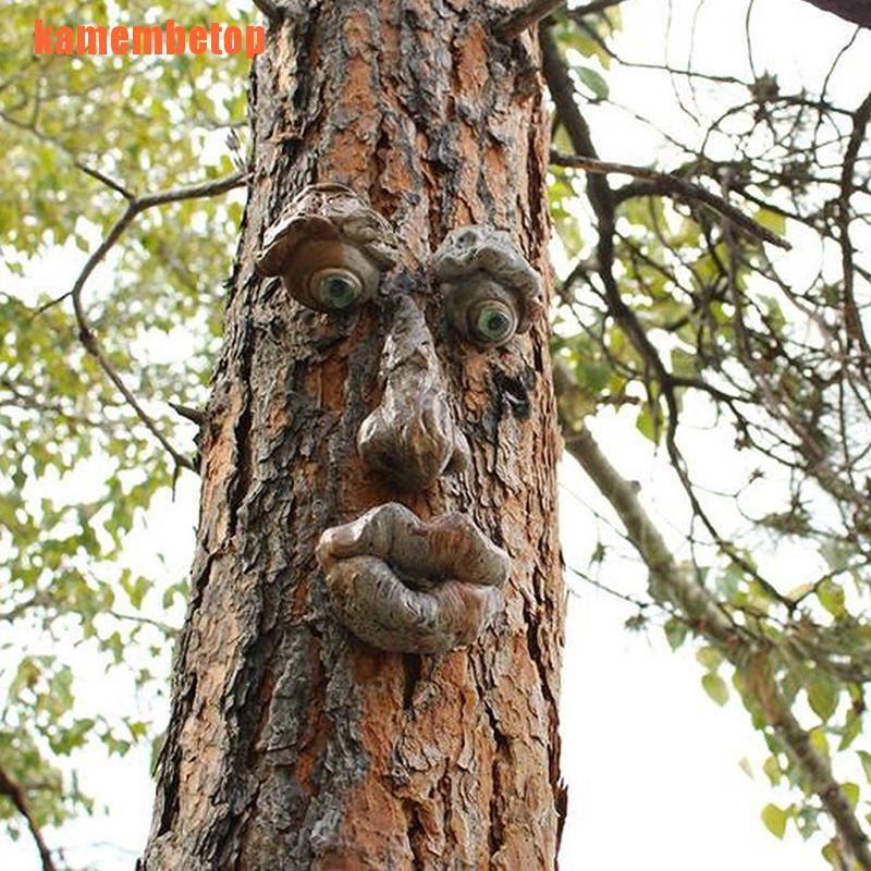 【TOP】Bark Ghost Face Facial Features Decoration Easter Outdoor Creative Props