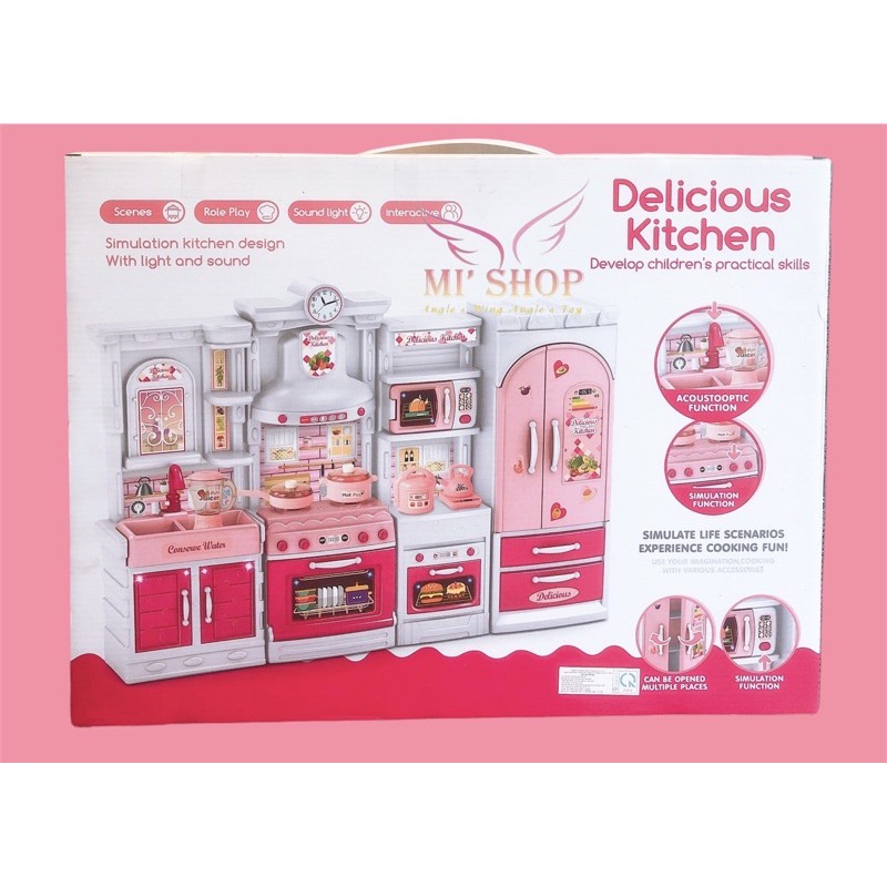 Ảnh thật  Bộ Bếp 4 Gian Delicious Kitchen Siêu Xinh Mới 324-31 Ảnh shop tự chụp