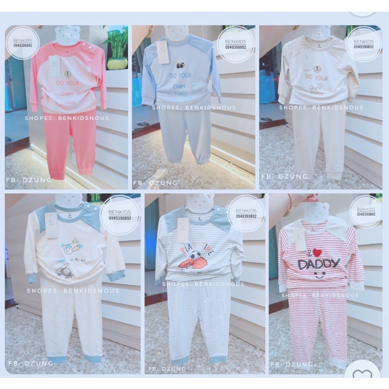 MOON - Bộ cài vai dài tay Moon@ vải petit mềm mát cho bé trai/bé gái từ 6 tháng đến 3 tuổi
