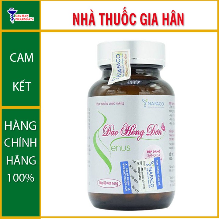 Đào Hồng Đơn Venus   Viên Uống Nở Ngực (Hộp 60 Viên) - GIA HÂN