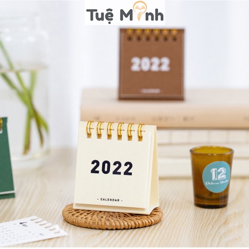 Lịch 2022 mini để bàn thiết kế basic xinh xắn S05 nhiều màu