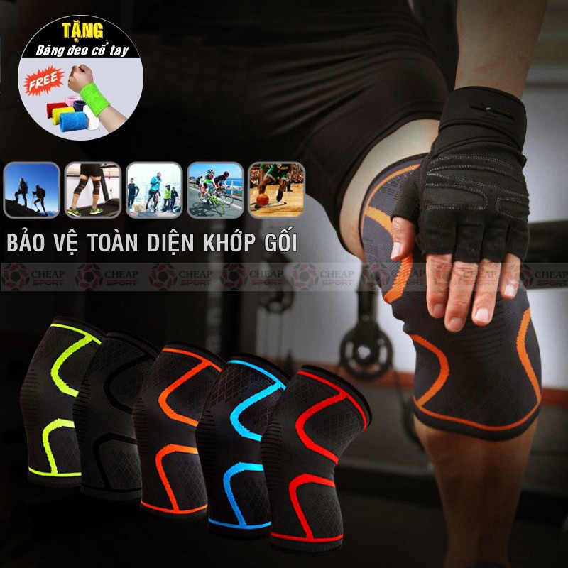 Bó Gối Bảo Vệ Đầu Gối BG/02 Khi Chơi Thể Thao Phù Hợp Chơi Bóng Đá Bóng Rổ Bóng Chuyền Tập Gym Chạy Bộ Tennis Cầu Lông -