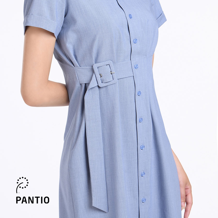 FDC52538 - Đầm công sở ngắn tay cổ sơ mi thời trang - PANTIO