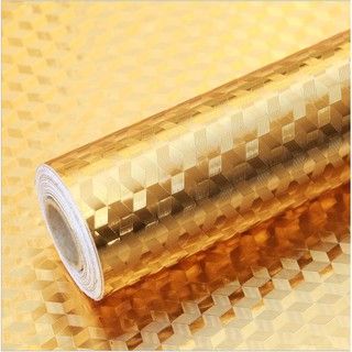 Decal 1m giấy dán bếp khổ 60cm chống dầu mỡ - VUÔNG VÀNG ADD014