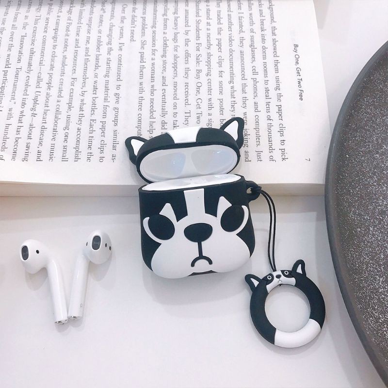 Vỏ silicone bảo vệ tai nghe Airpods 1/2 hình chó bull