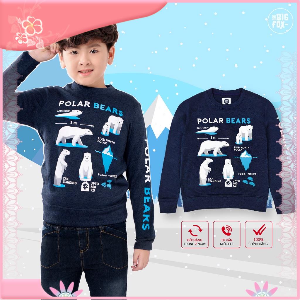 Áo Nỉ Len Dài Tay Cho Bé Trai Bigfox Size Đại. Áo Đông Trẻ Em Teen Boy Từ 13-38