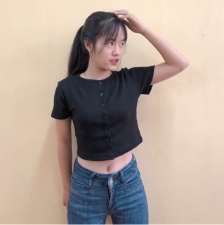 ÁO THUN BUTTON CROPTOP