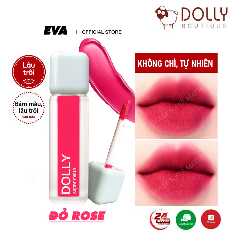 Son kem lì Dolly Super matte, không chì, lâu trôi [ĐỎ ROSE]