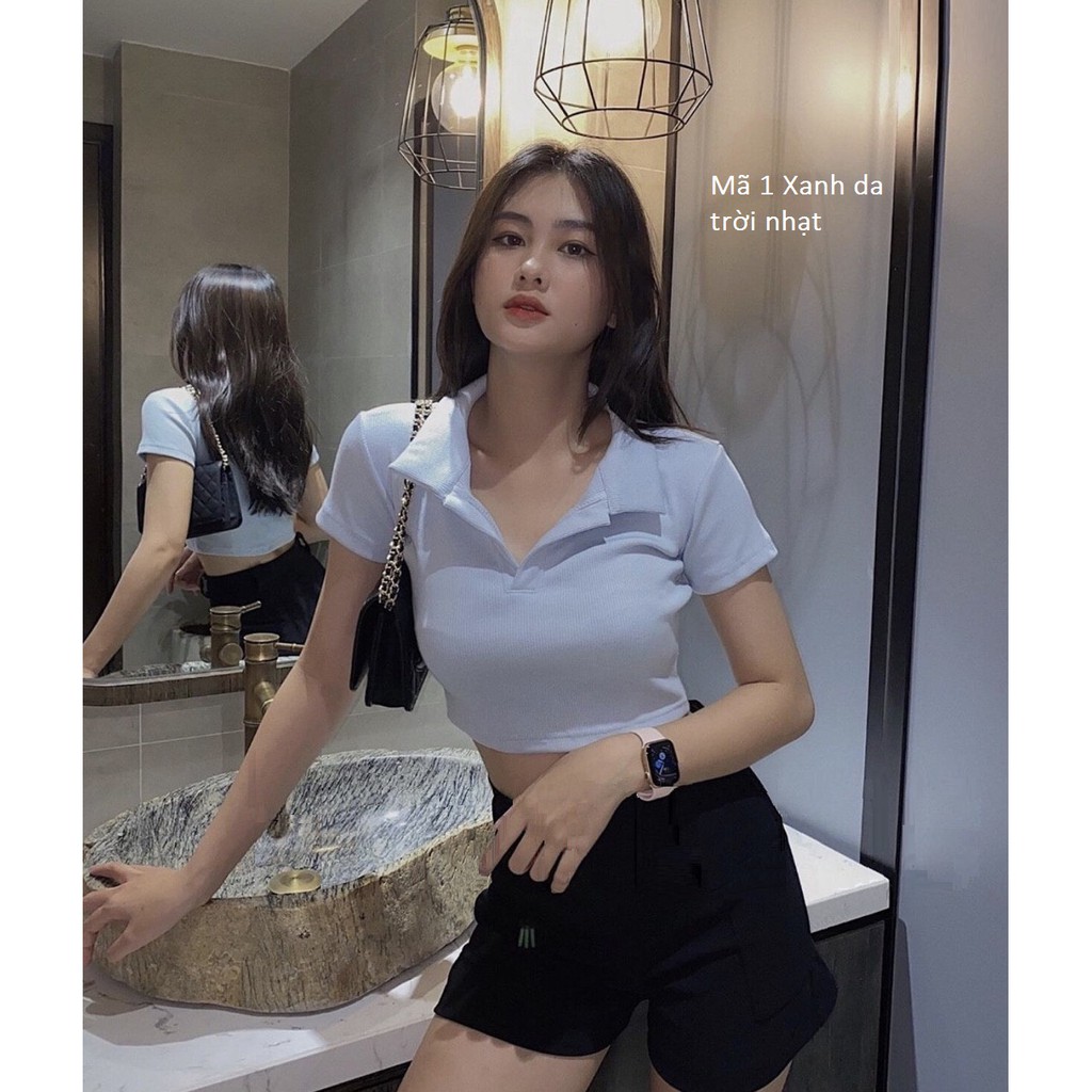 [Mã WASTUP giảm 10% tối đa 30K đơn 99K] ÁO THUN CROPTOP NGẮN - ÁO KIỂU CRT ULZANG NGẮN TAY TRƠN BASIC CỔ BẺ PETER 137 | BigBuy360 - bigbuy360.vn