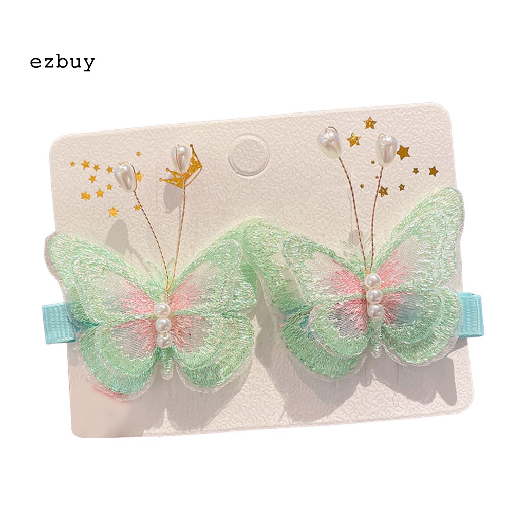 1 Cặp Kẹp Tóc Hình Bươm Bướm Đính Đá Lấp Lánh Thời Trang Tiệc Cưới