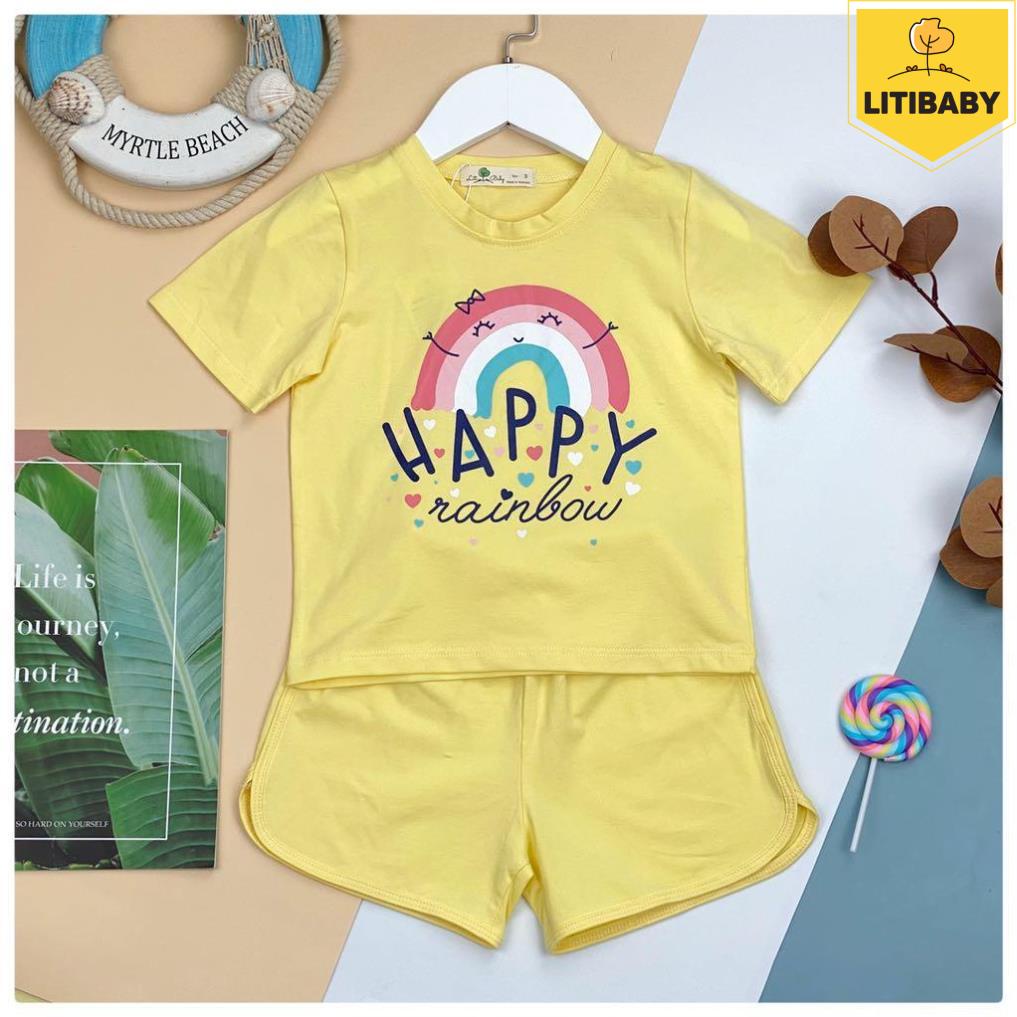 Bộ quần áo thun cotton in 3 màu litibaby. Mã BHPY01