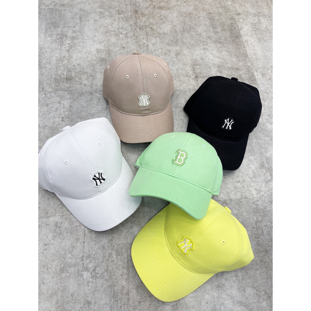 Mũ lưỡi trai MLB thêu chữ NY logo nhỏ hàng xuất dư cao cấp phong cách Hàn Quốc