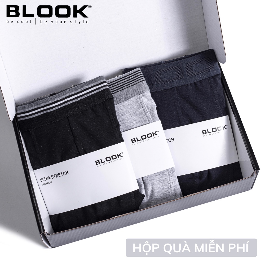 Quần lót BOXER nam BLOOK vải cotton 4 chiều siêu mát 100% thoáng khí, kháng khuẩn, khử mùi , co g0iãn tốt 79185