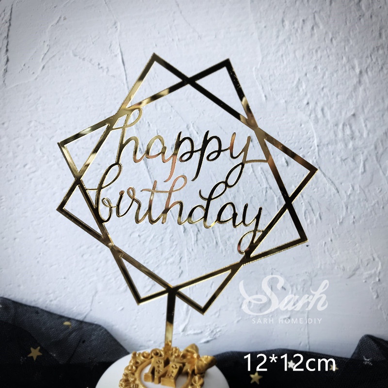 Que Chữ Happy Birthday Bằng Acrylic Dùng Trang Trí Bánh Kem Sinh Nhật / Món Tráng Miệng
