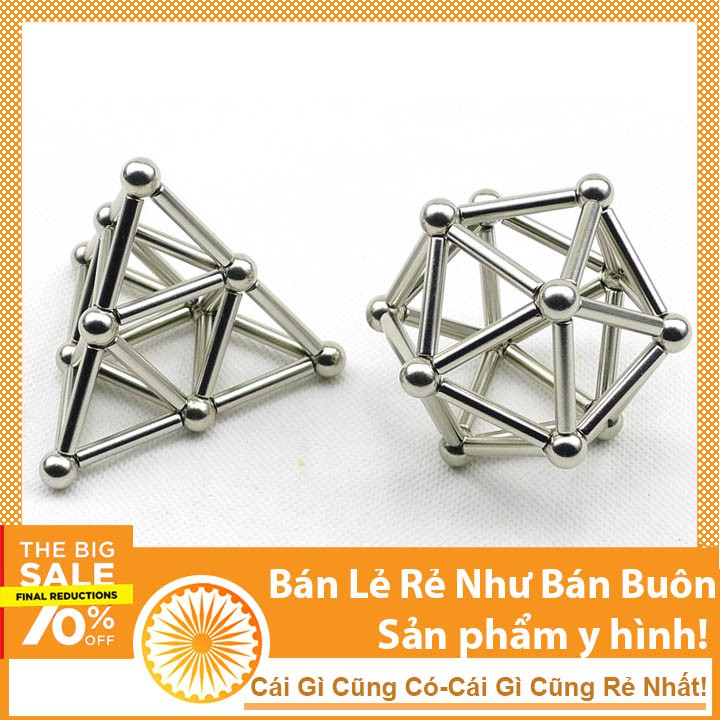 Bộ đồ chơi nam châm Bucky Ball gồm 36 thanh và 27 viên nam châm 8mm