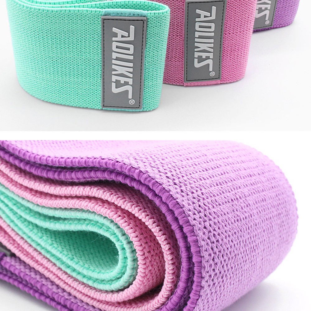 Dây mini band kháng lực tập chân mông Aolikes, dây thun vải tập gym mini band co giãn cao cấp cho nữ