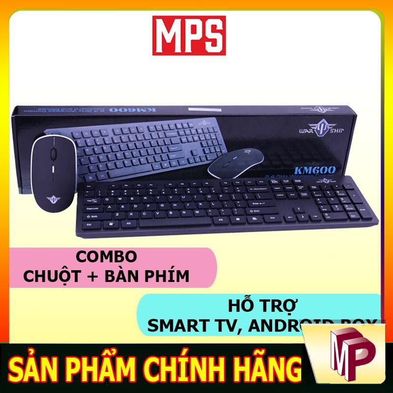 Bộ Bàn phím + Chuột WarShip KM600 không dây hỗ trợ smart TV, Android Box - Minh Phong Store