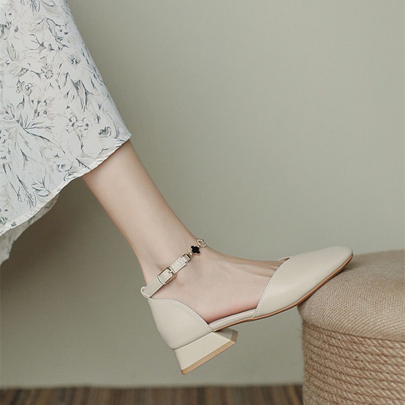 Xăng đan Gót Thấp Hở Ngón Phong Cách Hàn Quốc Thời Trang Mùa Hè Hàng Mới Dành Cho Nữ 2022