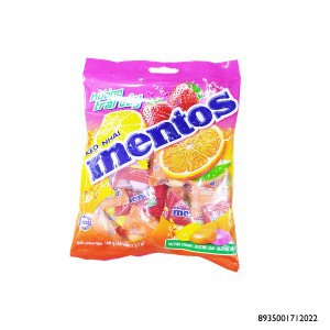 Kẹo Nhai Mentos Hương Trái Cây Chanh, Cam, Dâu Gói 30 viên